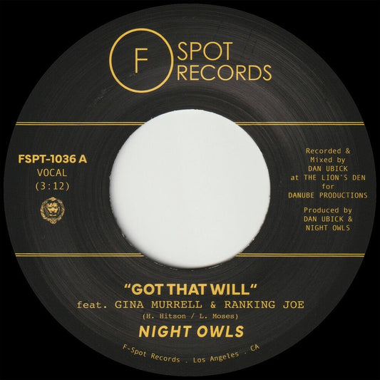 Night Owls- Got That Will (feat. Gina Murrell & Ranking Joe) b/w Got That Dub (feat. Ranking Joe & Gina Murrell) [7inch Single] [ vinyl ]