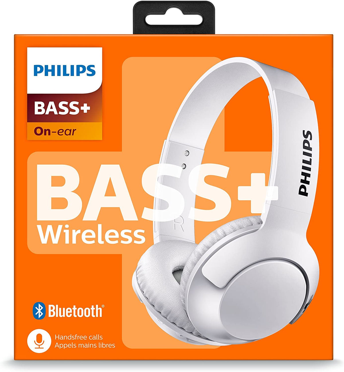 PHILIPS BASS + FOLDING HEADPHONES BLUETOOTH WITH MICROPHONE - WHITE [ACCESSORIES]
